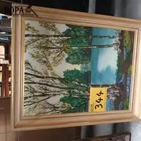 Schilderij meer met bomen – kavel bij BOPA Auctions, Hooglede
