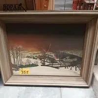 Schilderij sneeuwlandschap – kavel bij BOPA Auctions, Hooglede