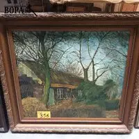 Schilderij huis tussen bomen – kavel bij BOPA Auctions, Hooglede