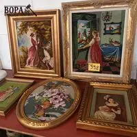 Kaders met geweven doek. 5 stuks – kavel bij BOPA Auctions, Hooglede