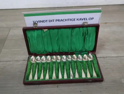 Set van 12 Verzilverde vintage lepels – kavel bij GSD Auctions, Zoeterwoude