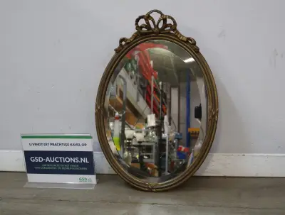 Ovale spiegel met gouden decoratieve lijst – kavel bij GSD Auctions, Zoeterwoude