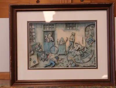 Anton Pieck 3D ingelijste print met kinderscène – kavel bij GSD Auctions, Zoeterwoude