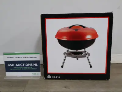 Ronde barbecue met rode deksel – kavel bij GSD Auctions, Zoeterwoude