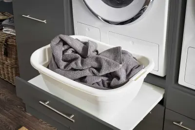 10 x Wasmachinekast Laundreezy | 68 x 68 x 162 cm | Antraciet – kavel bij Openbare Verkopen, Beveren-Leie