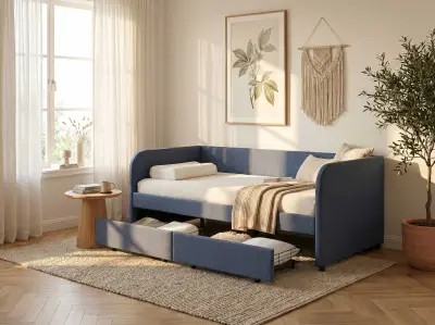 15 x Kajuitbed Spector - 90 x 200 cm - Met opberglades - Blauw – kavel bij Openbare Verkopen, Beveren-Leie