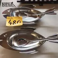Visschaal met lepel. 2 stuks – kavel bij BOPA Auctions, Hooglede