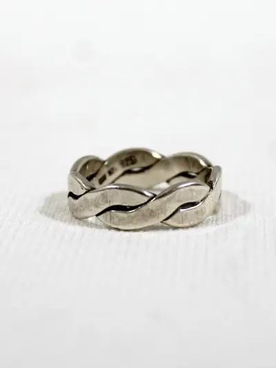 Gevlochten 925 Zilveren Ring – kavel bij De Kringwinkel, Dilsen