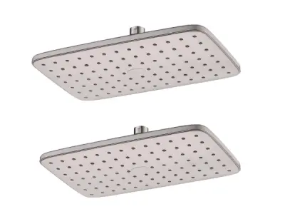 2x Beaux hoofddouche rechthoekig 29x18cm Port mat geborsteld – kavel bij XL Auctions