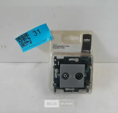 1 x Niko inbouw stopcontact TV+FM sterling – kavel bij Belga Veilingen, Oudsbergen