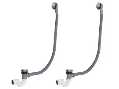 2x Beaux badwaste verlengd 90cm clicksysteem Lilas chroom – kavel bij XL Auctions