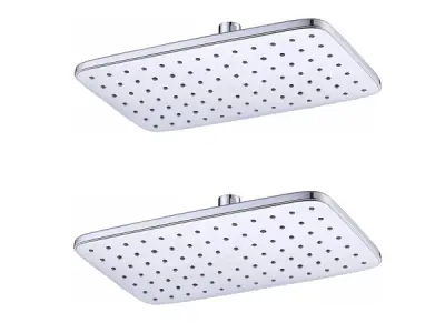 2x Beaux hoofddouche rechthoekig 29x18cm Port chroom – kavel bij XL Auctions