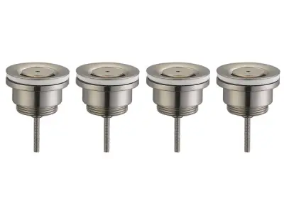 4x Beaux wastafelplug 1 1/4" Lilas geborsteld nikkel – kavel bij XL Auctions