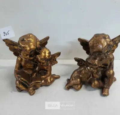 2 x Engelen brons kleur 2 assorti – kavel bij Belga Veilingen, Oudsbergen
