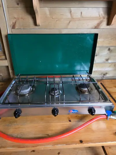 2x Camping fornuis (3 pits), groen – kavel bij Onlineveilingmeester, Balkbrug