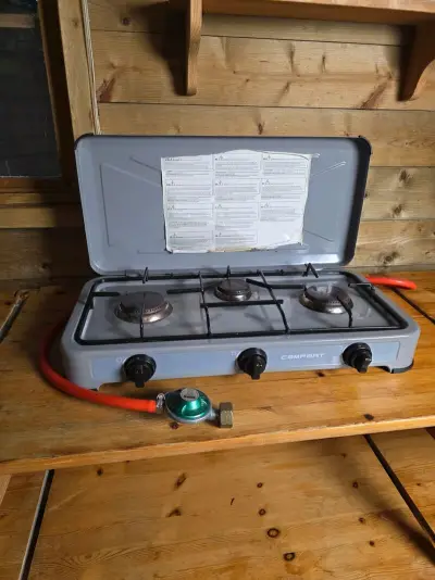 4x Campingfornuis (3 pits), Campart, grijs – kavel bij Onlineveilingmeester, Balkbrug