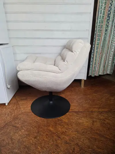 Draaifauteuil, ribfluweel, Dutchbone, beige – kavel bij Onlineveilingmeester, Balkbrug