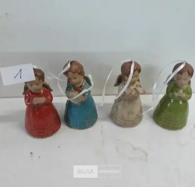 4 x Engel keramiek 10 cm – kavel bij Belga Veilingen, Oudsbergen