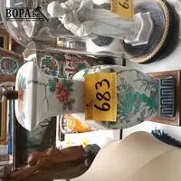 Chinese lampedaire met lampenkap – kavel bij BOPA Auctions, Hooglede