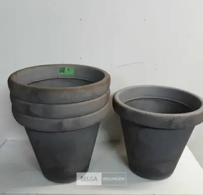 4 x Bloempot rond 40 x H35 cm – kavel bij Belga Veilingen, Oudsbergen
