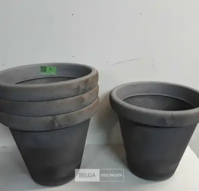4 x Bloempot rond 40 x H35 cm – kavel bij Belga Veilingen, Oudsbergen