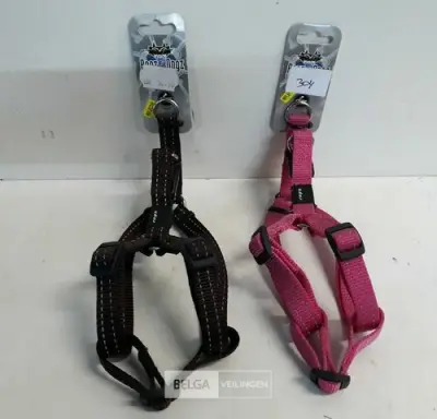 2 x Hondenharnas 27-38 cm Rogz met fluo strips – kavel bij Belga Veilingen, Oudsbergen