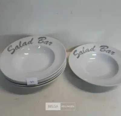 6 x Saladebord porselein – kavel bij Belga Veilingen, Oudsbergen