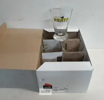 1 x Mojito glazen 6 stuks – kavel bij Belga Veilingen, Oudsbergen
