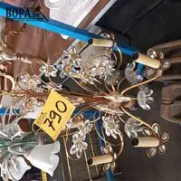 Koperen luster met kristallen – kavel bij BOPA Auctions, Hooglede