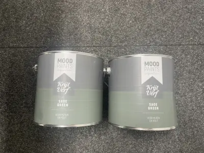 2x Moodpaints Krijtverf Sage Green – 2,5 L – Extra Mat – kavel bij XL Auctions
