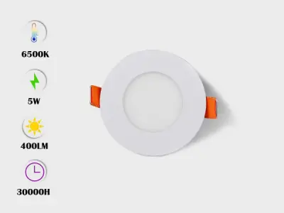 50x LED Paneel – Rond Inbouw – 5W – 6500K Koud Wit – IP20 – kavel bij XL Auctions