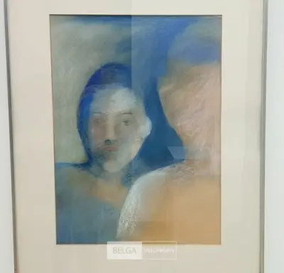 Pastel schilderij op papier, Lieve Walbers, zonder titel – kavel bij Belga Veilingen