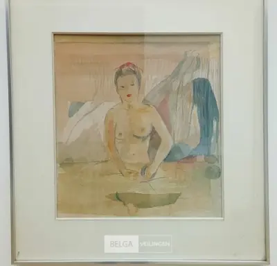 Aquarel op papier, Lieve Walbers, zonder titel – kavel bij Belga Veilingen