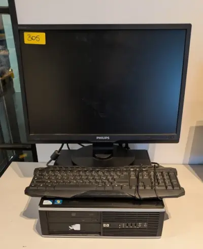 Een HP-pc + PHILIPS-beeldscherm + toetsenbord – kavel bij Auctionline, Anderlecht