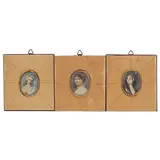 3 miniatuur portretten, buitenmaat is 11x9,5 cm – kavel bij Veilinghuis Derksen