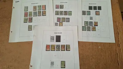 Belgische postzegels, Diverse historische postzegels op 4 albumbladen – kavel bij Goeiendeal