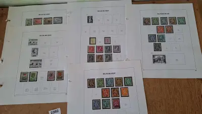 Belgische postzegels, Diverse historische postzegels op 5 albumbladen – kavel bij Goeiendeal