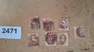 Belgische postzegels, Verzameling roze/bruine klassieke postzegels met koning Leopold I Medaillons – kavel bij Goeiendeal