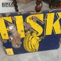 Emaille reclamebord FISK dubbelzijdig – kavel bij BOPA Auctions, Tielt