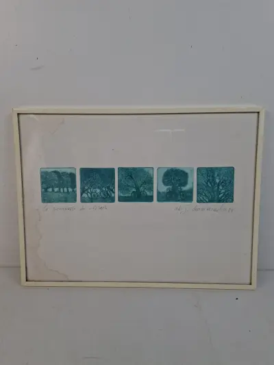 Originele Genummerde Ets: "La promenade du solitaire" – Kunst uit 1984 (Oplage 36/60) – kavel bij De Kringwinkel, Oostkamp