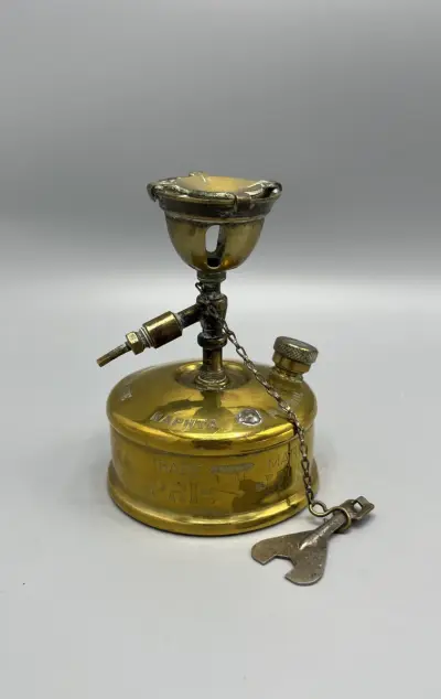 Benzinebrander Primus No 71 messing vintage Zweedse kampeerbrander – kavel bij De Kringwinkel, Oostkamp