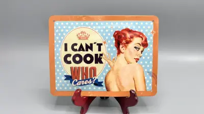 Wandbord Nostalgic-Art I Can't Cook pin-up retro reliëf – kavel bij De Kringwinkel, Oostkamp