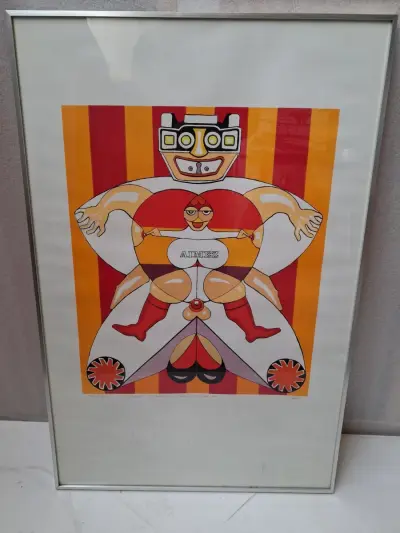 Originele grafische prent (zeefdruk of lithografie) van de Catalaanse popartkunstenaar Joan Martí: "Aimez" (Epreuve d'artiste) – kavel bij De Kringwinkel, Oostkamp