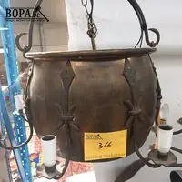 Luchter gemaakt van koperen ketel – kavel bij BOPA Auctions, Tielt