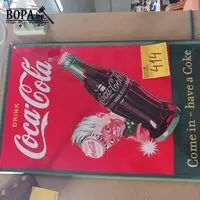 Blikken Coca-Cola reclamebord – kavel bij BOPA Auctions, Tielt