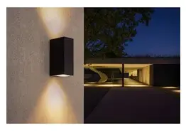 6 x Buiten Wandlamp – GU10 – Rechthoek – Dubbele Lichtuitgang – IP65 – Zwart – kavel bij Desvo Veilingen, Be
