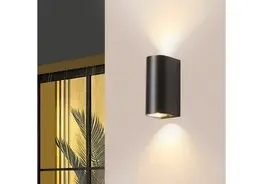 10 x Buiten Wandlamp – GU10 – Dubbele Lichtuitgang – IP65 – Zwart – kavel bij Desvo Veilingen, Be