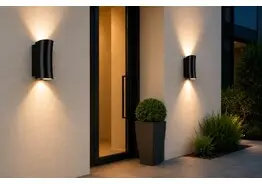 4 x Buiten Wandlamp Up & Down – GU10 – Zwart – IP44 – SAFARI – kavel bij Desvo Veilingen, Be