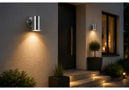 4 x Buiten Wandlamp GU10 – Mat Chroom – IP44 – MANOLYA-1 – kavel bij Desvo Veilingen, Be