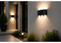6 x LED Buiten Wandlamp – 6W – 4200K Neutraal Wit - Zwart – IP65 – PROTON-6 – kavel bij Desvo Veilingen, Be